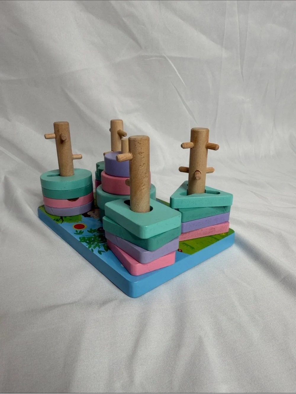 Set of 3 Wooden Sorting and Number Puzzle Set - Multi-Color. GREAT CONDITION